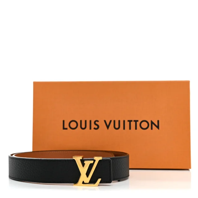 Taurillon Calfskin 30mm LV Initiales Reversible Belt 80 32 Black in Black Calfskin from FASHIONPHILE, photo 8 of 8