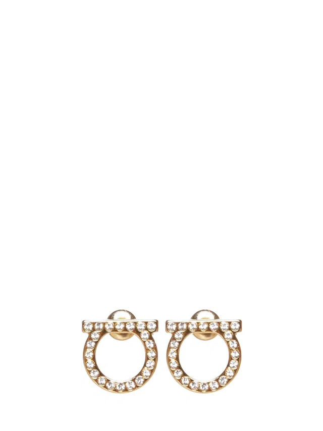 Ferragamo Pearl-Accented Earrings — Gold Brass in Gold from HEWI