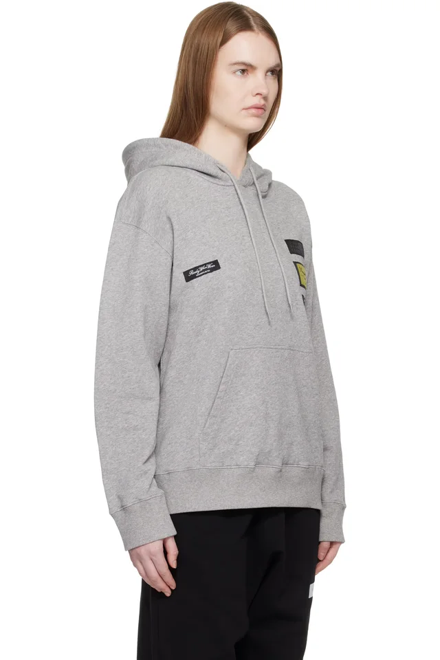 MM6 Maison Margiela Gray Cotton Hoodie, photo 2 of 4 from SSENSE