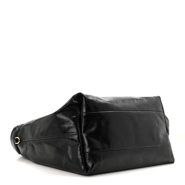 Gucci Soft Glossy Calfskin Large Giglio Tote Black in Black Calfskin from FASHIONPHILE, photo 5 of 10