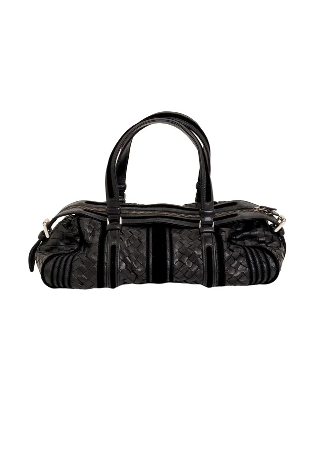 Bottega Veneta Nappa Velvet Trim Intrecciato Boston Barrel Bag from Recess LA