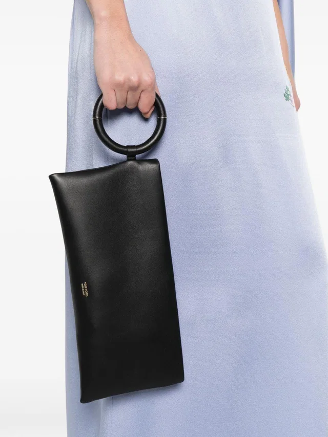 Tom Ford Clutch — Black Sheepskin in Black Leather from HEWI