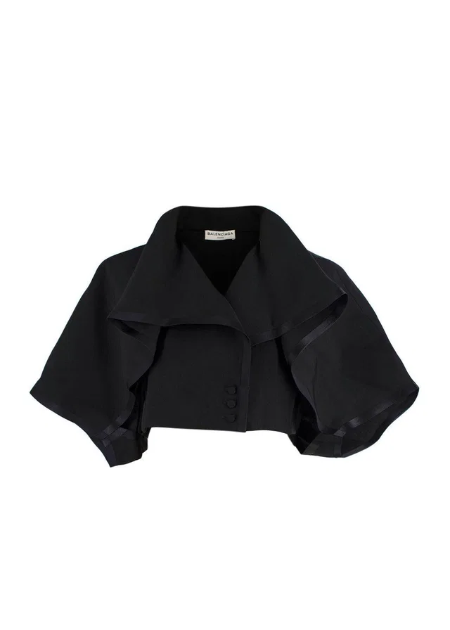 Balenciaga Black Halterneck Waistcoat Silk Top in Black Silk from HEWI