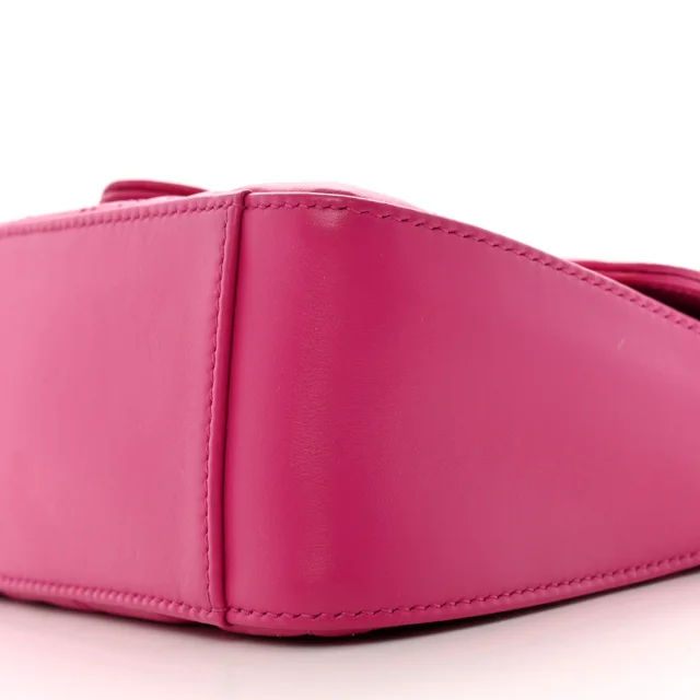 Gucci Matelasse Monochrome Mini GG Marmont Top Handle Shoulder Bag Classic Fuxia in Calfskin from FASHIONPHILE, photo 10 of 13