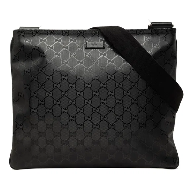 Black Gucci GG Imprime Crossbody in Black Coated canvas from Designer Revival