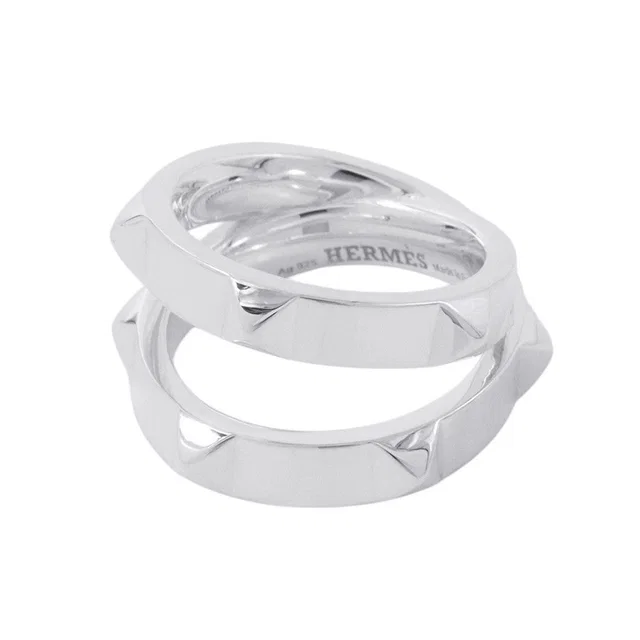 Hermès Clou de H Double Round Ring Size 51/#11 SV925 from GALLERY RARE
