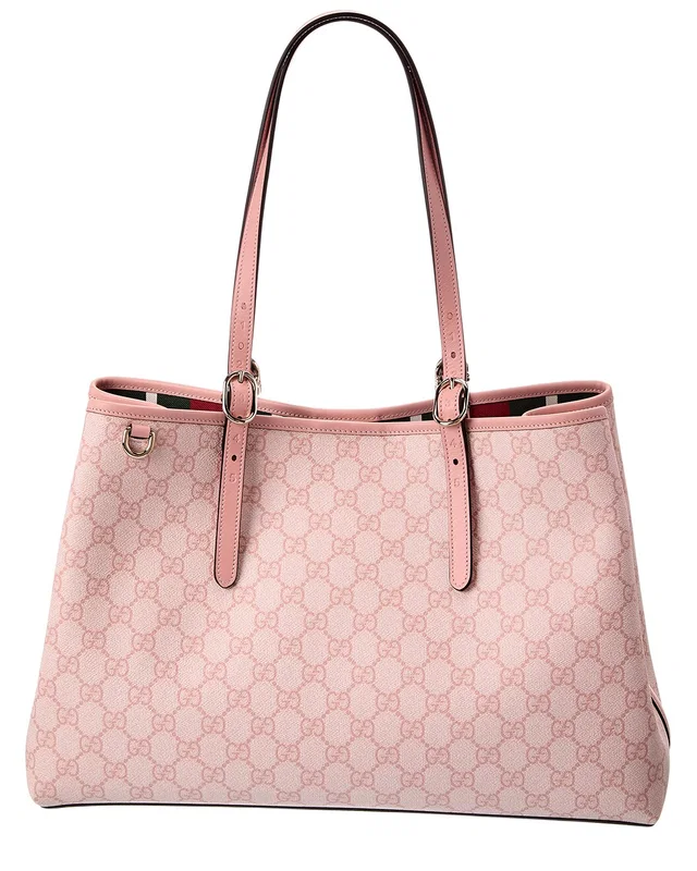 Gucci GG Emblem Medium GG Supreme Canvas & Leather Tote in //asset2.ruecdn.com/images/sw/116181/1161812011_RLSW_multi.jpg, image 1 of 1 from Rue La La