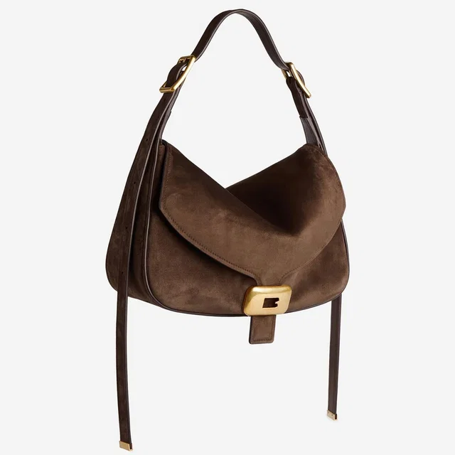 Balenciaga Suede Shoulder Bag — Brown in Brown Suede from HEWI