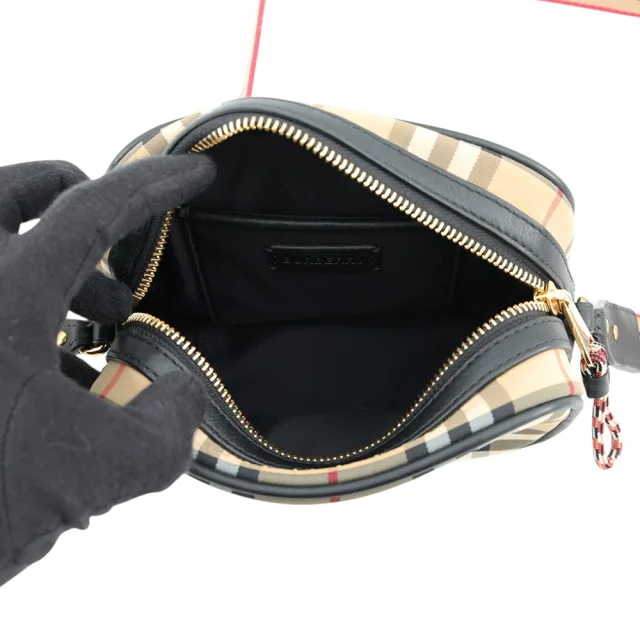 Burberry Nova Check B Patch Shoulder Bag Beige/Black/Red8023901 Nylon Leather in Black Nylon from GALLERY RARE, photo 5 of 13