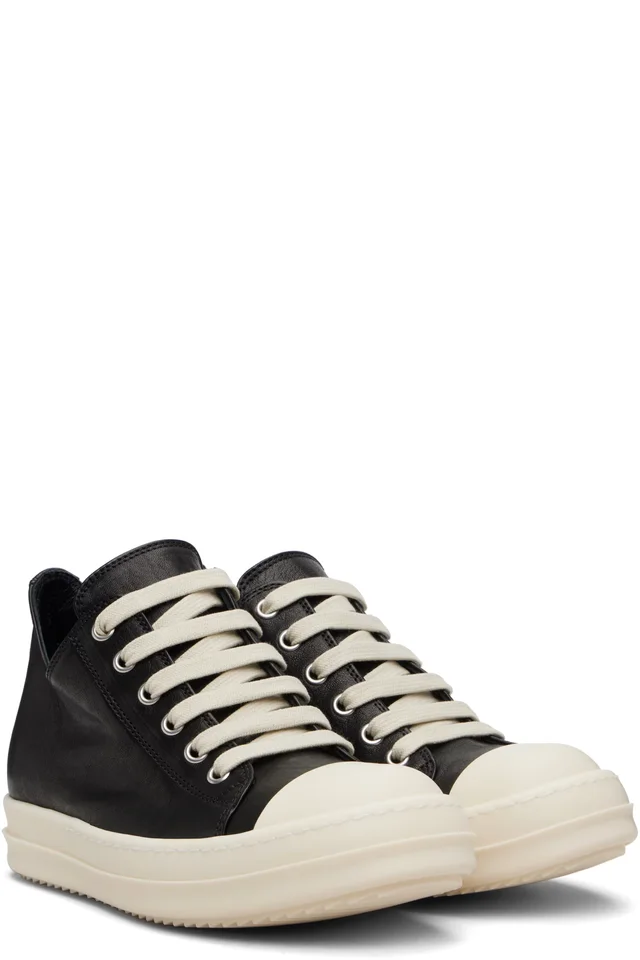 Rick Owens Black Temple Low Sneakers, photo 4 of 5 from SSENSE