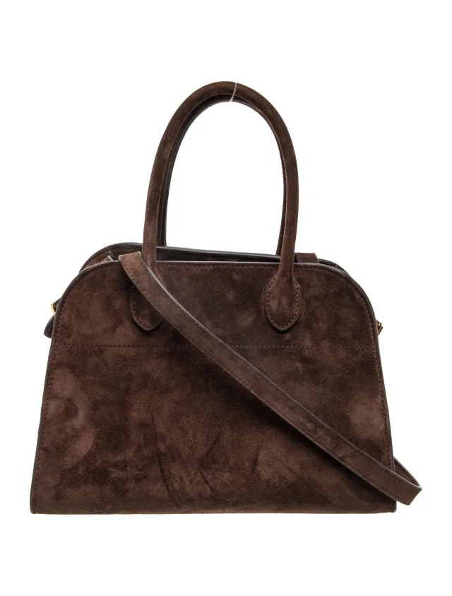 The Row Margaux handbags in brown|red Suede from The RealReal, photo 3 of 5