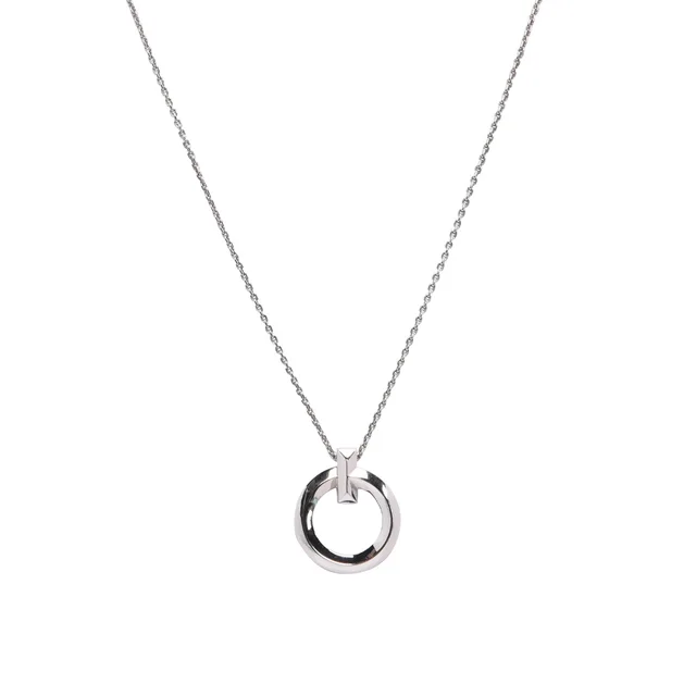 Tiffany & Co. 18k White Gold T1 Circle Pendant in White from Blue Spinach