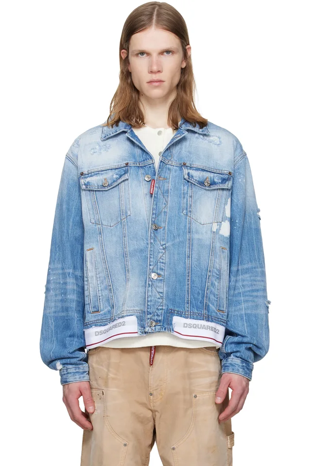 Blue Light Cool Kids Wash Over Denim Jacket, image 1 of 1 from SSENSE