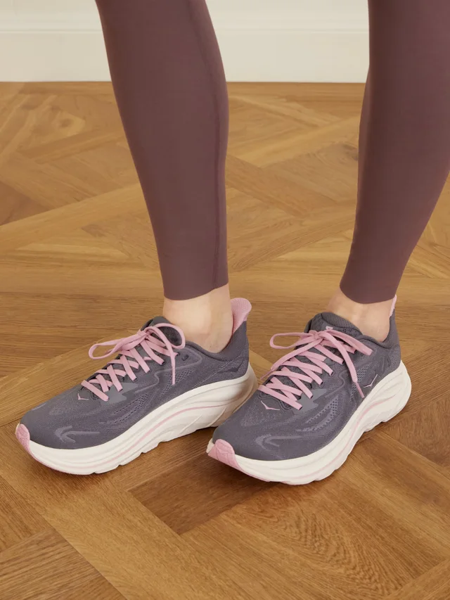 HOKA ONE ONE Clifton 10 rubber-trimmed jacquard-mesh sneakers in Black, photo 2 of 2 from NET-A-PORTER (Canada)