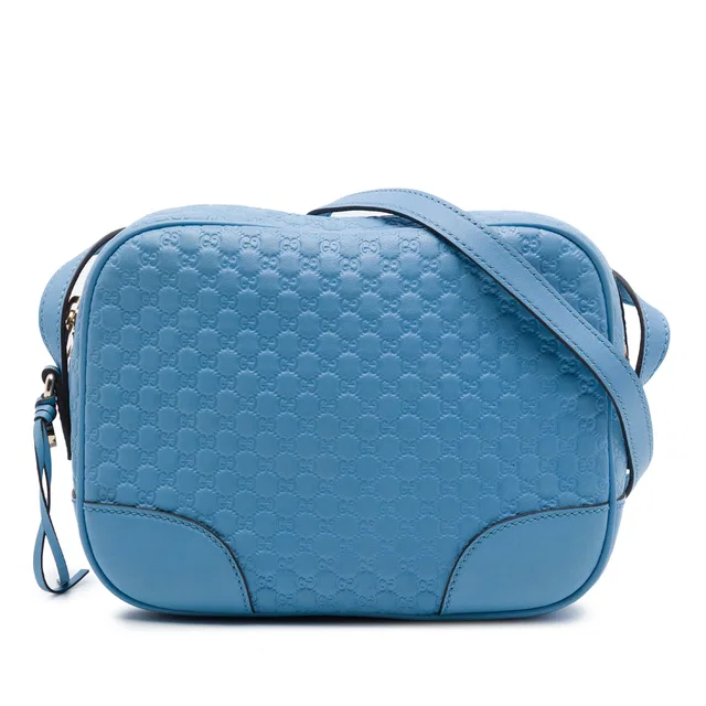 Blue Gucci Microguccissima Bree Crossbody in Blue Leather from Designer Revival