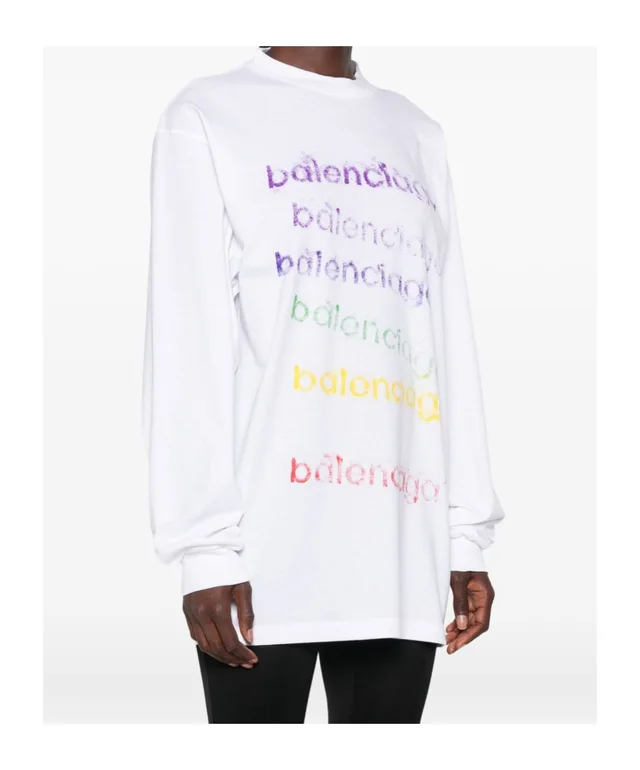 Balenciaga logo-print long-sleeve T-shirt, photo 5 of 9 from SENSER