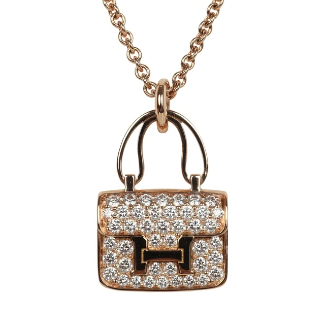Hermès Amulettes Constance Pendant Necklace Diamonds 18K Rose Gold in Rose Gold 18k Rose Gold/Diamonds from Madison Avenue Couture, photo 2 of 2