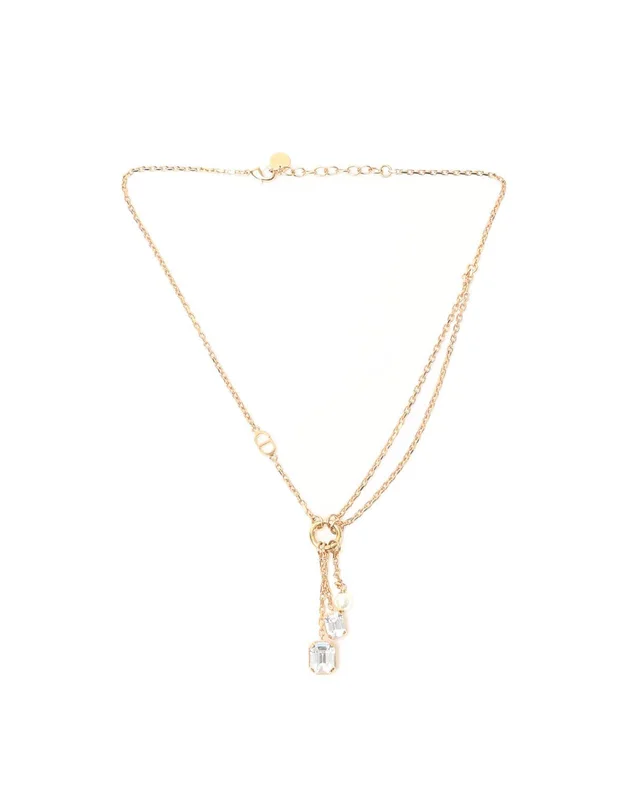 Dior Petit CD Rhinestone Necklace in Resin from A Retro Tale, photo 2 of 10