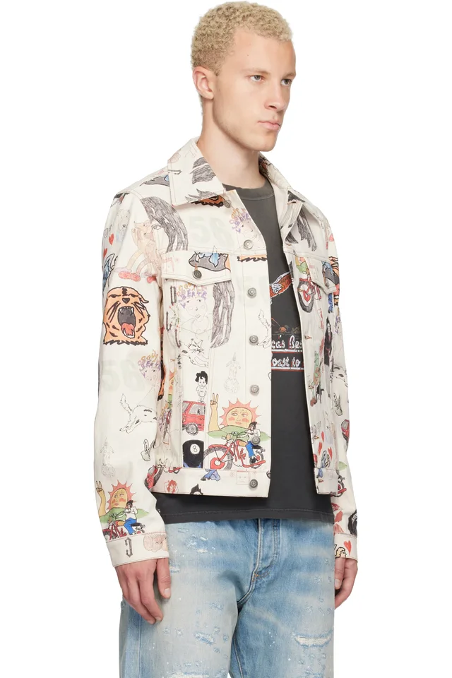 COÛT DE LA LIBERTÉ Off-White Johnny California Cool Japan Canvas Trucker Jacket, photo 2 of 3 from SSENSE