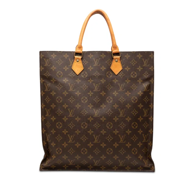 Brown Louis Vuitton Monogram Sac Plat Tote Bag in Brown Coated canvas from Designer Revival