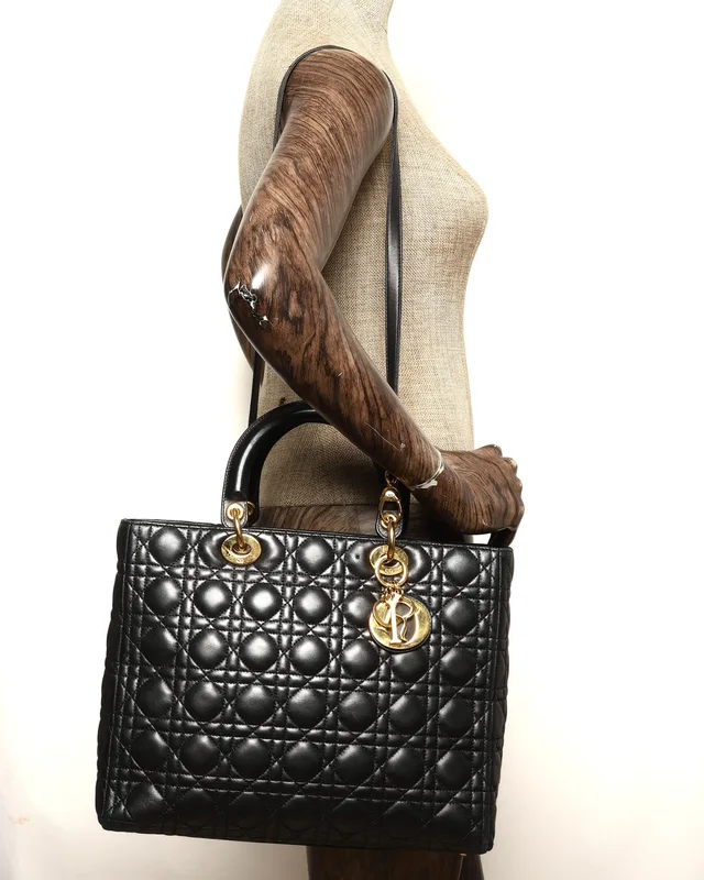 Large Lady Dior Handbag in Leather from A Retro Tale, photo 9 of 9