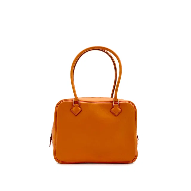 Hermès Plume Mini Orange Swift Hand Bag 1998 Square B Gold Hardware in Orange Swift leather from Luxury Promise