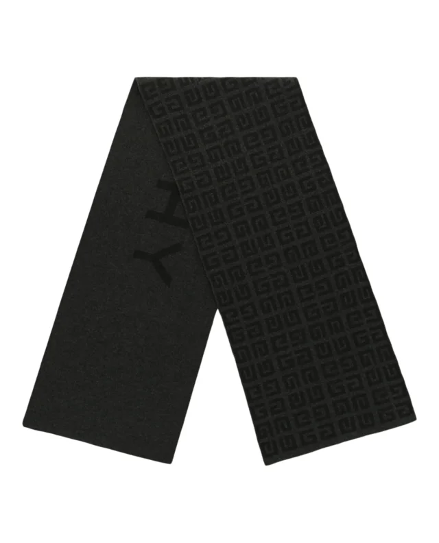 GIVENCHY 4G Logo Reversible Wool Scarf in grey, photo 4 of 4 from ShopSimon