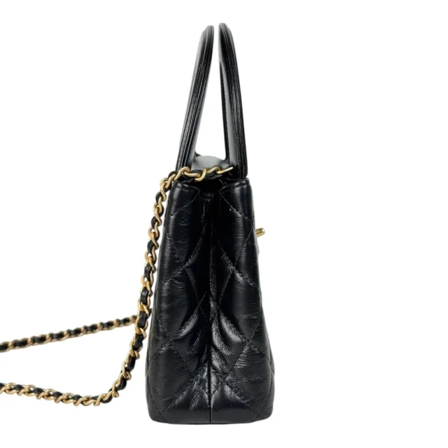 Chanel Black Mini Kelly Tote Bag with GHW in Black from Luxury Promise, photo 3 of 6