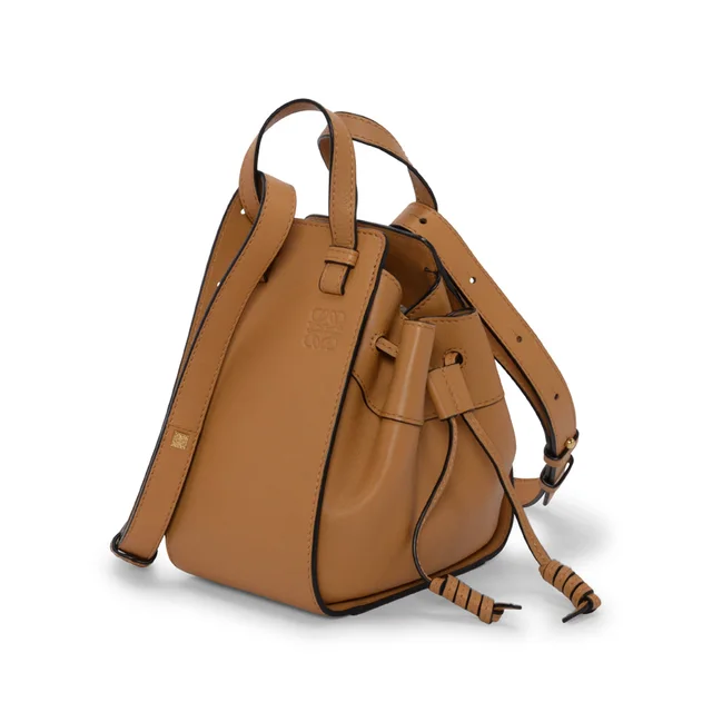 Loewe Hammock Drawstring Mini Bag in Honey Calfskin from Blue Spinach