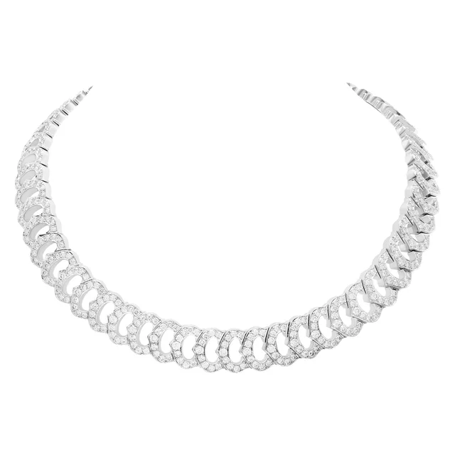 "C de Cartier" choker necklace, approximately 19.54 cts in diamonds in White Gold from Gray And Sons