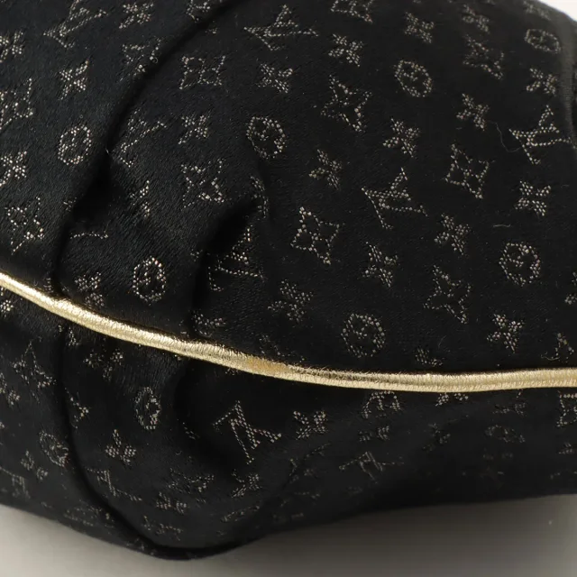 Louis Vuitton 2006 Monogram Satin Aumoniere Noir in Black Satin from VINTAGE QOO TOKYO, photo 9 of 10