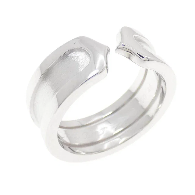 Cartier C2 Small 750 White Gold Ring Size 6 in White from LuxUness