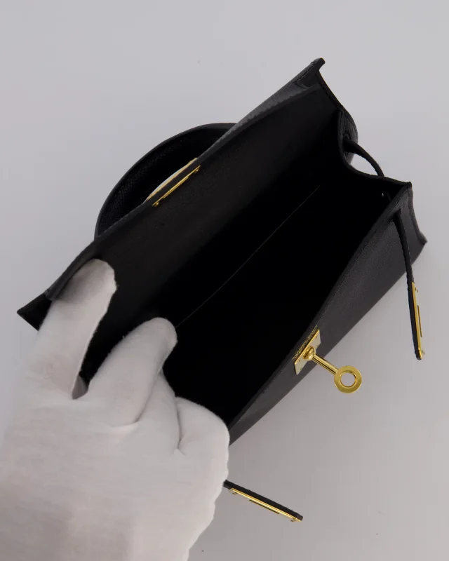 Hermès Mini Kelly II Sellier Bag Black Epsom Leather in Black Epsom leather from Sellier, photo 16 of 21