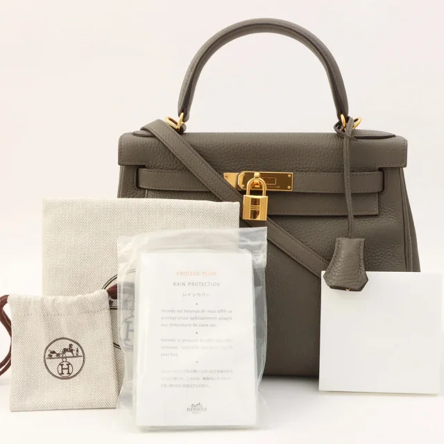Hermès 2016 Kelly 28 Etoupe in Taupe Clemence leather from VINTAGE QOO TOKYO, photo 14 of 14