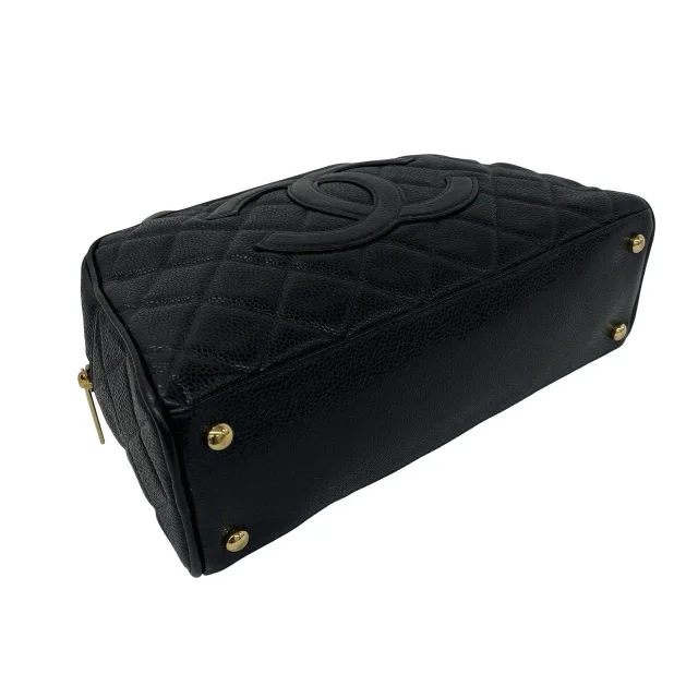 Chanel Caviar Mini Boston Handbag in Black Caviar leather from LuxUness, photo 7 of 10