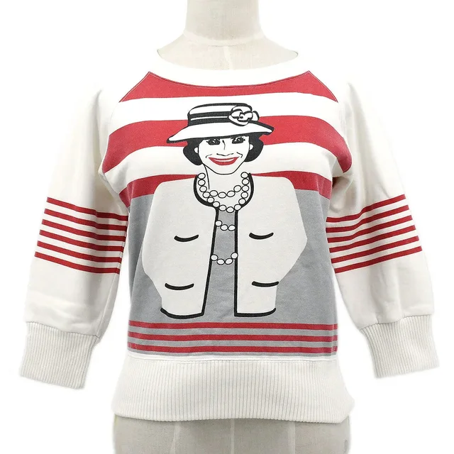 Chanel 2001 Fall Mademoiselle-print sweatshirt #34 in Resin from AMORE Vintage Tokyo