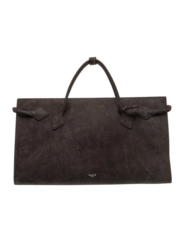 Alaïa Suede Le Teckel East West in gray Suede from The RealReal
