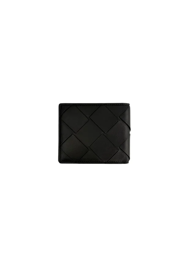 Bottega Veneta Black Leather Intrecciato Maxi Bifold Wallet in Black Woven leather from Season 2 Consign, photo 3 of 5