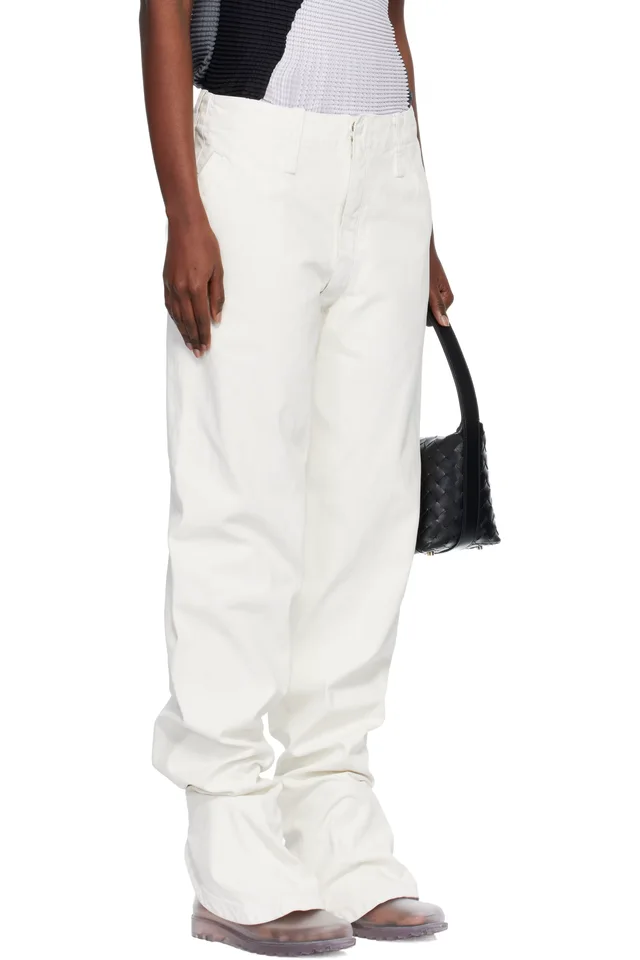 ISSEY MIYAKE White Sculptural Jeans, photo 2 of 4 from SSENSE