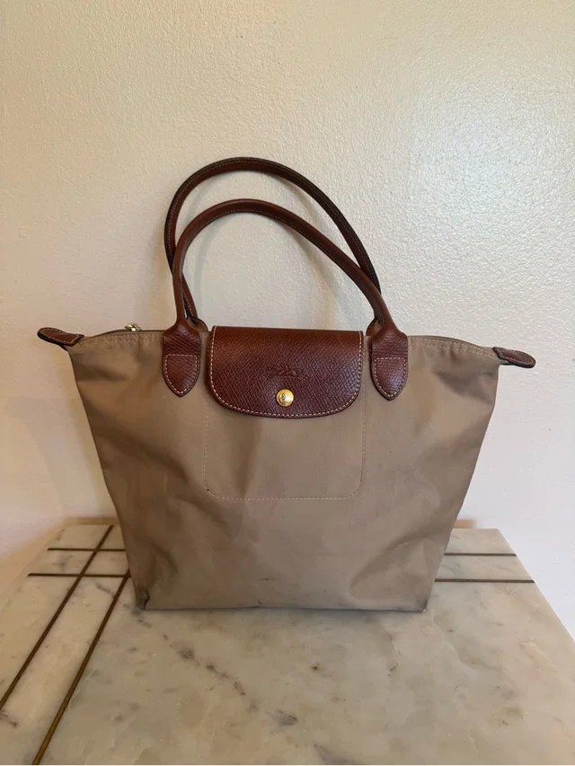 Longchamp Tan & Brown Le Pliage Tote in brown|red|neutral Nylon from Poshmark