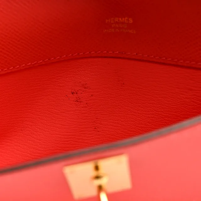Hermès Epsom Kelly Cut Clutch Pochette Rose Jaipur in Pink Epsom leather from FASHIONPHILE, photo 6 of 11