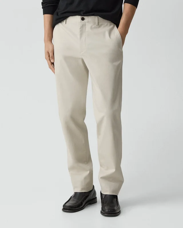 Theory Zaine Pant in Moonsoft Cotton in SILVER CLOUD 97% Cotton, 3% Spandex, photo 4 of 9 from Theory