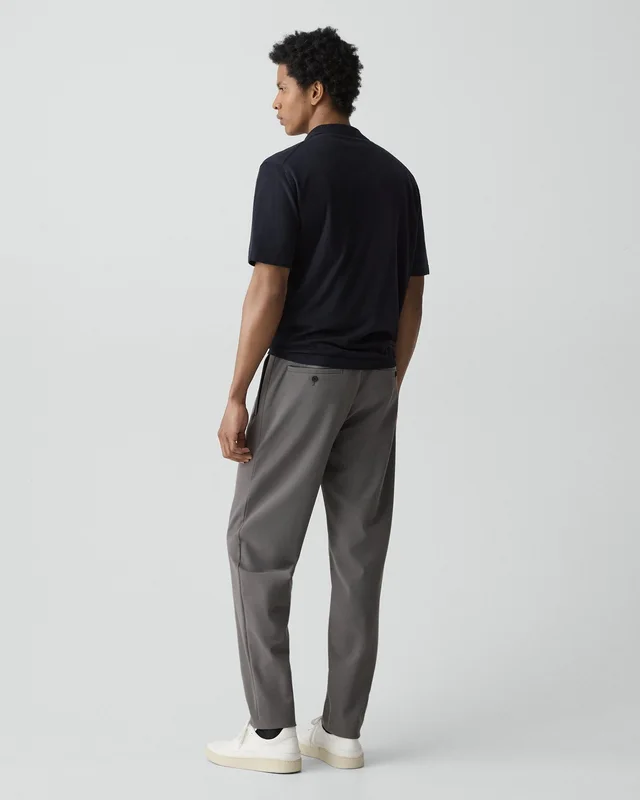 Theory Curtis Drawstring Pant in Precision Ponte in CARBON Shell: 73% Polyamide, 27% Elastane; Back: 73% Polyamide, 27% Elastane, photo 3 of 10 from Theory