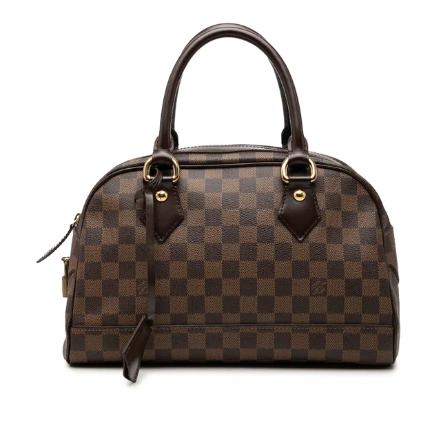 Brown Louis Vuitton Damier Ebene Duomo Handbag in Brown Canvas from Designer Revival