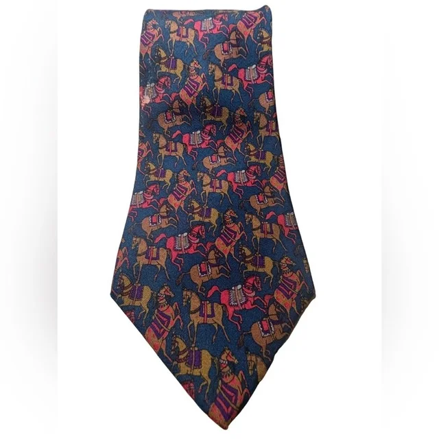 Ferragamo Tie Blue/Horse Print in blue Silk from Poshmark