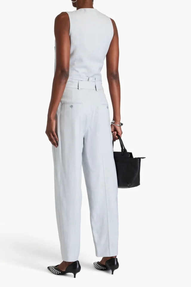 3.1 Phillip Lim Woven Tapered Trousers with Belt, photo 3 of 4 from THE OUTNET