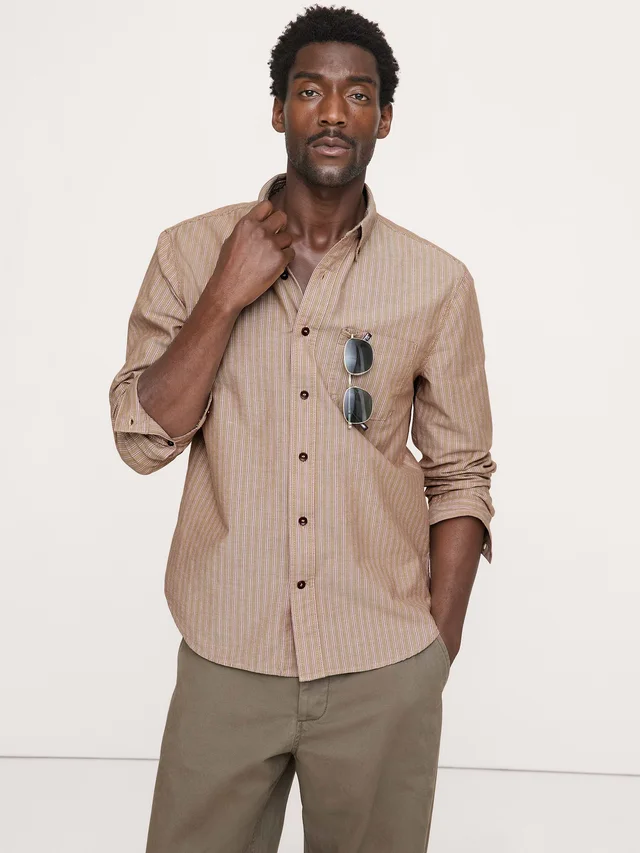 Banana Republic Standard-Fit Cotton Oxford Shirt in Beige from Banana Republic (Canada), photo 1 of 1