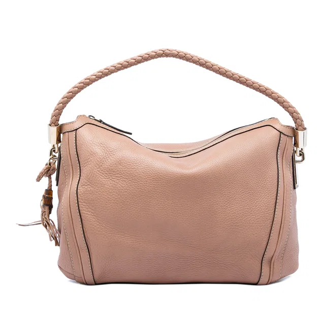 Brown Gucci Medium Pebbled Calfskin Bella Shoulder Bag in Brown Calfskin from Designer Revival
