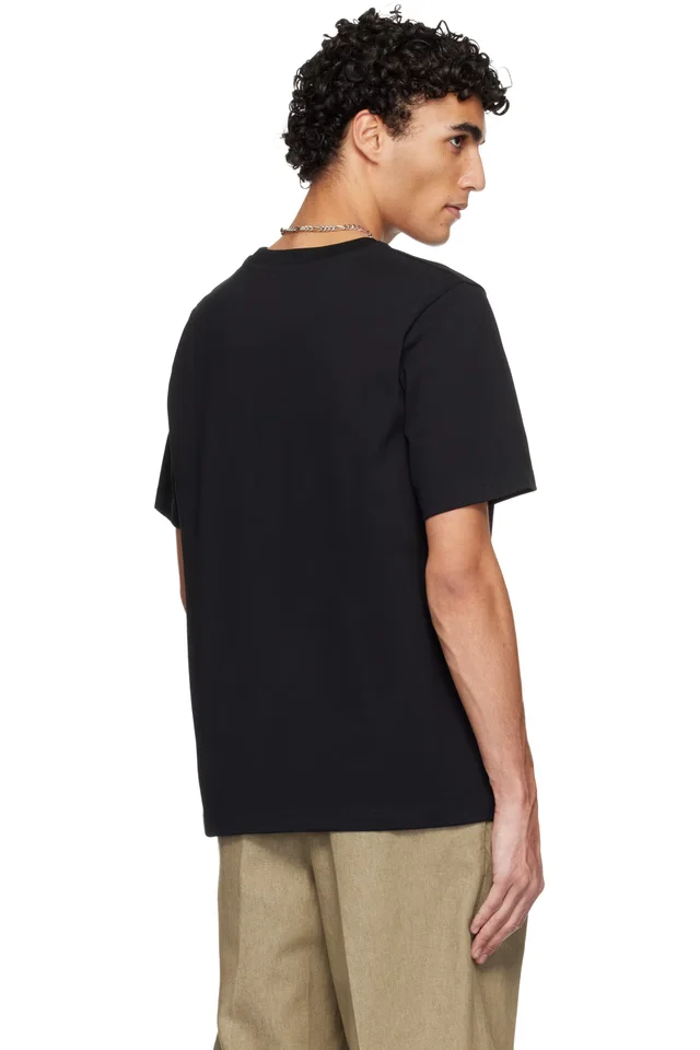 Casablanca Black Warped Logo Short Sleeve T‑shirt, photo 3 of 4 from SSENSE