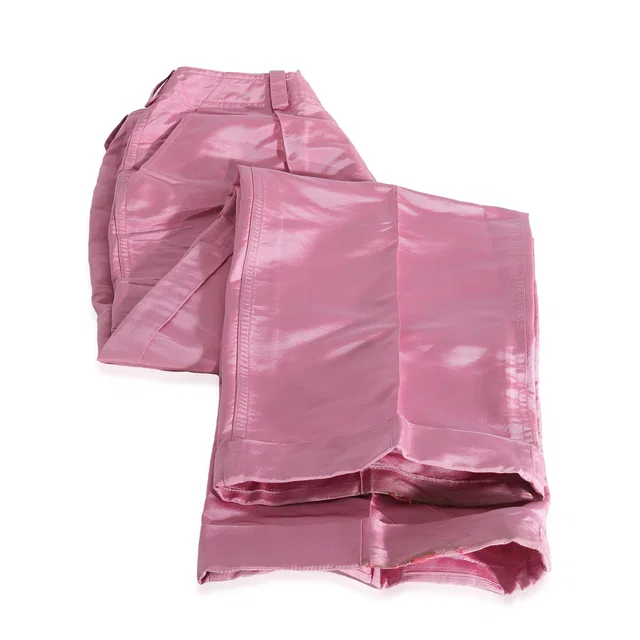 Chanel 96A Track Pants #42 Pink in Pink Silk from Luxury Promise